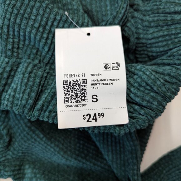 Forever 21 NWT Green Corduroy Pants and Gray Graphic Sweatshirt Size Small - Picture 12 of 16